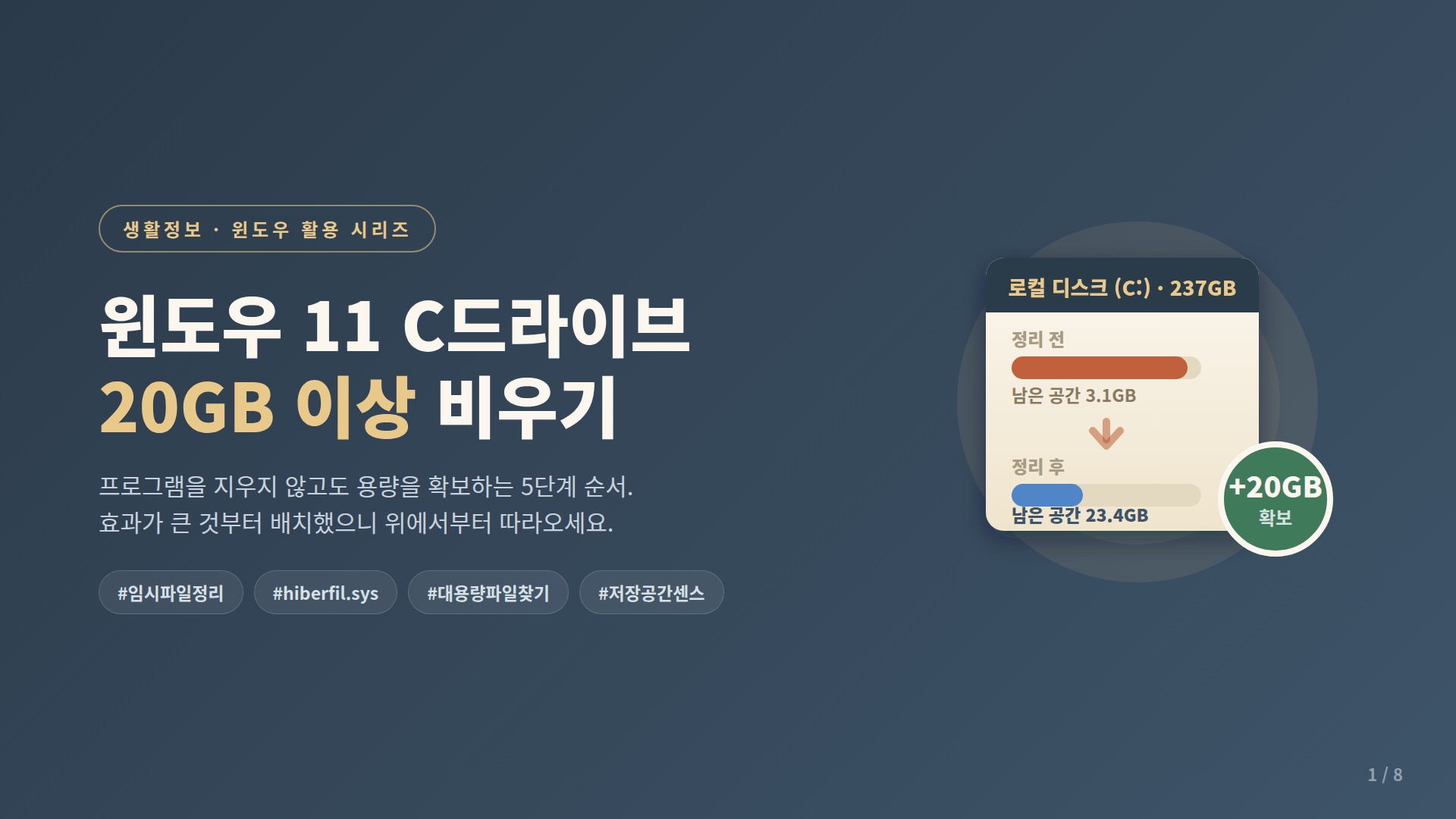 윈도우 11 C드라이브 정리하기