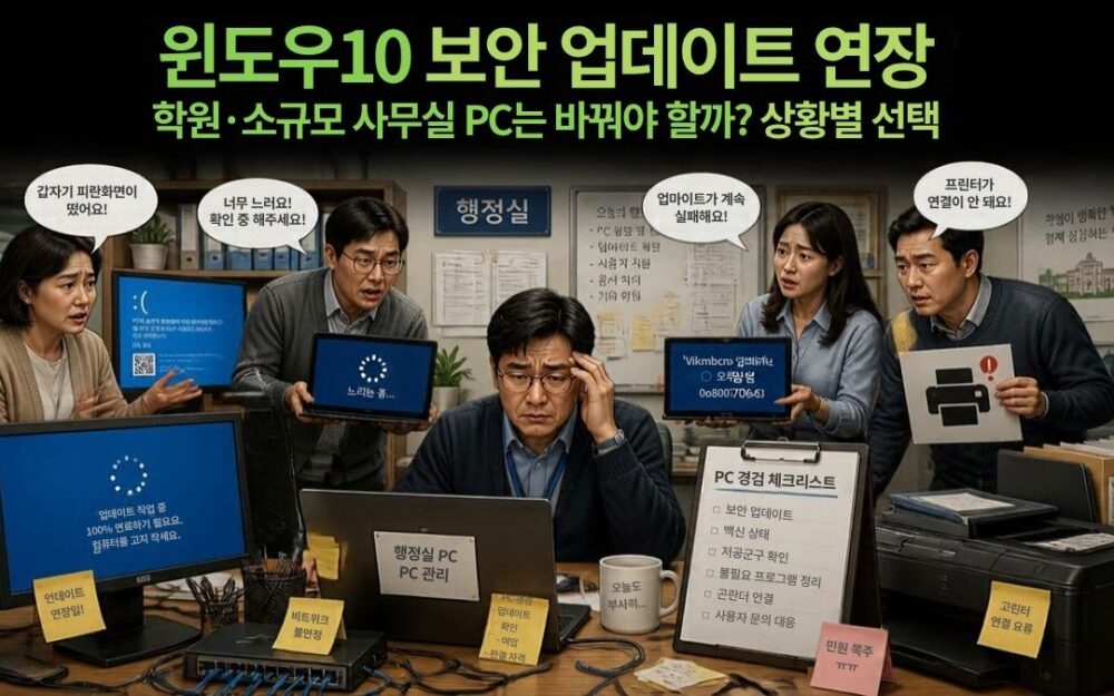 윈도우10 보안 업데이트 연장, 학원·소규모 사무실 PC는 바꿔야 할까? 상황별 선택